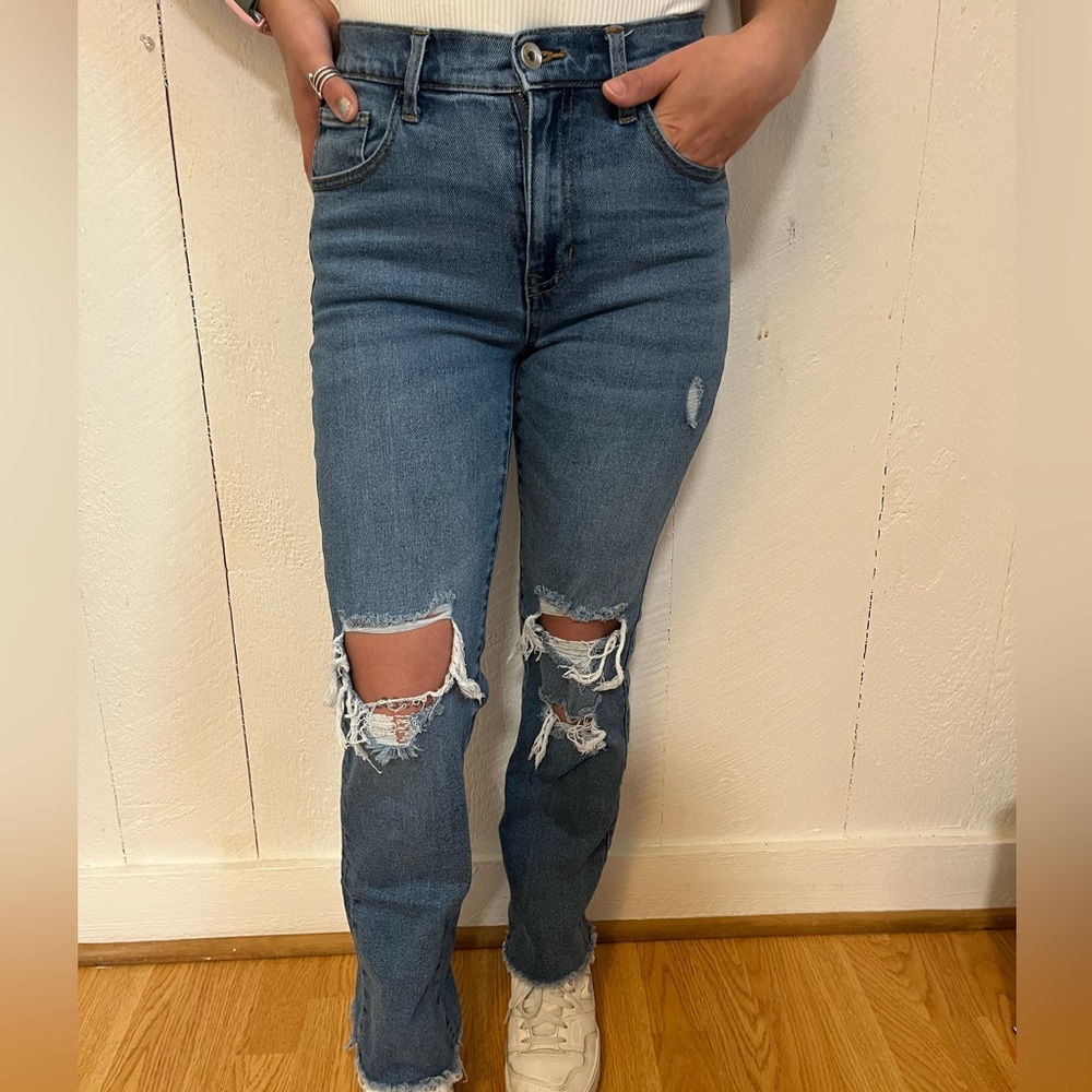 Kendall + Kylie “the high rise straight” jeans
